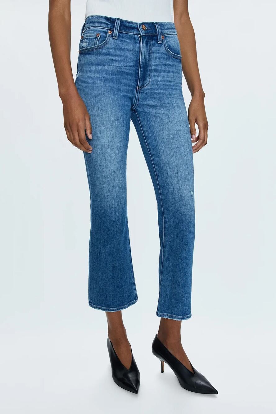 Pistola Lennon High Rise Boot Cut Crop Jeans Fling Vintage Wash Blue 26